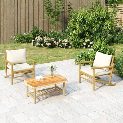 Sedie da Giardino 2 pz con Cuscini Bianco Crema in BambÃƒÂ¹