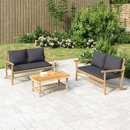 Set Salotto da Giardino 2pz con Cuscini Grigio Scuro BambÃ¹