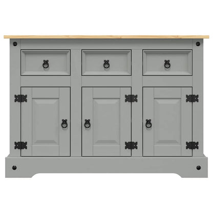 Credenza Corona Grigia 112x43x78 cm in Legno di Pino Messicano