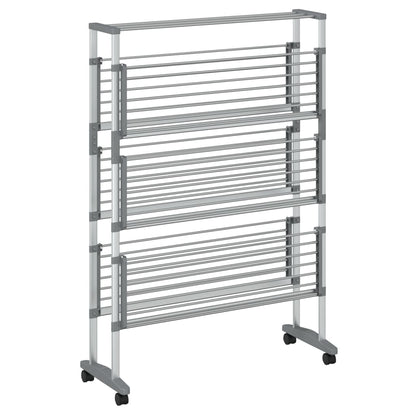 Stendibiancheria con Ruote 89x64x129 cm in Alluminio