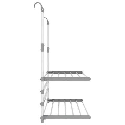 Stendino per Balcone 89x25x(60-95) cm in Alluminio