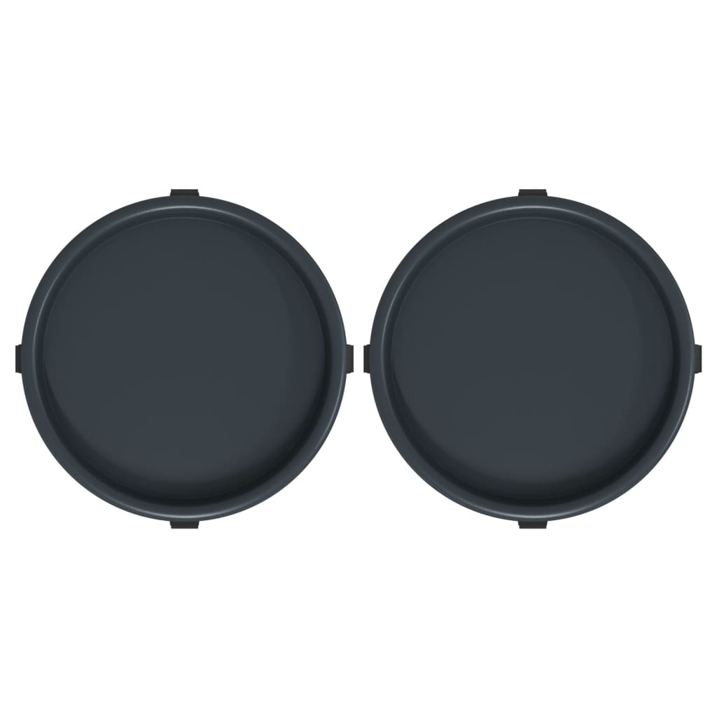 Carrelli per Piante con Ruote 2 pz Grigi Diametro 34 cm 35 kg