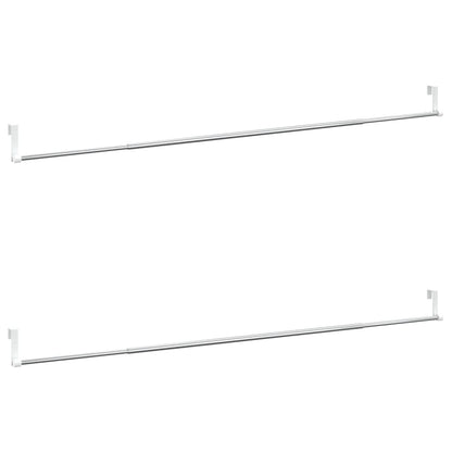 Binari per Tende 2 pz Bianco e Argento 90-135 cm Alluminio