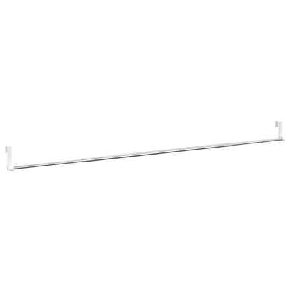 Binari per Tende 2 pz Bianco e Argento 90-135 cm Alluminio