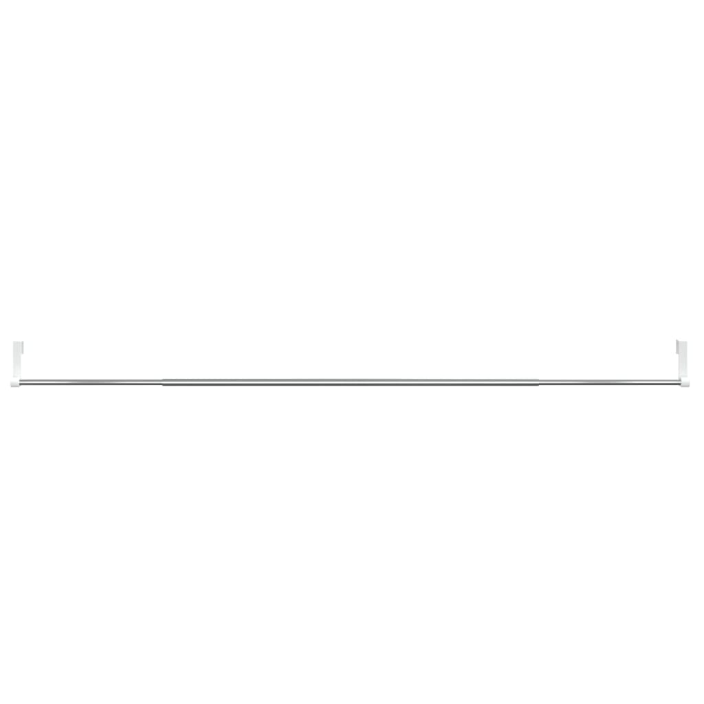 Binari per Tende 2 pz Bianco e Argento 90-135 cm Alluminio