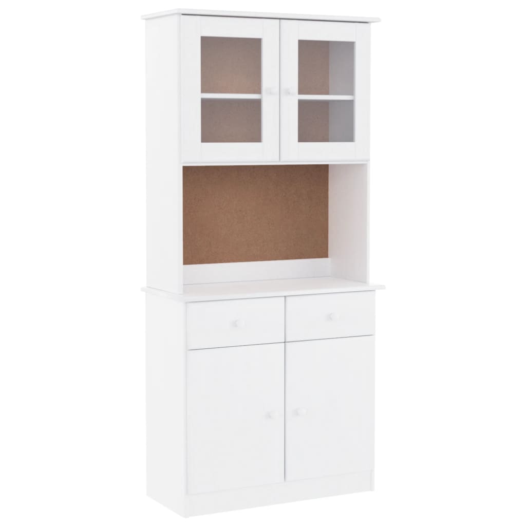 Credenza ALTA Bianca 77x35x165 cm in Legno Massello di Pino