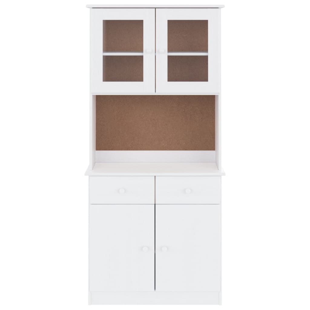 Credenza ALTA Bianca 77x35x165 cm in Legno Massello di Pino