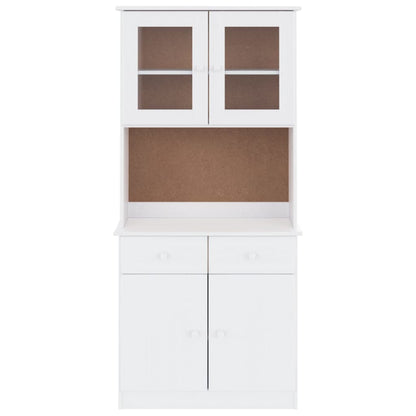 Credenza ALTA Bianca 77x35x165 cm in Legno Massello di Pino