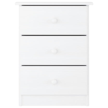 Comodino ALTA Bianco 41x35x55,5 cm in Legno Massello di Pino