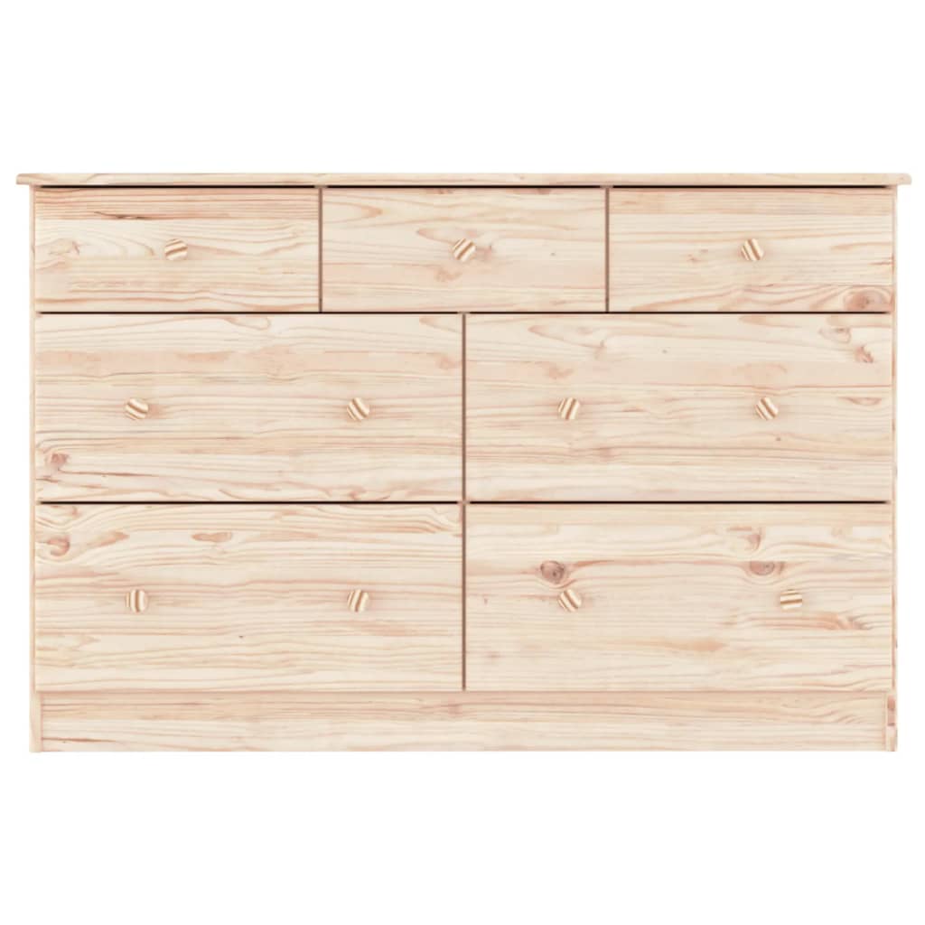 Cassettiera ALTA 112x35x73 cm in Legno Massello di Pino