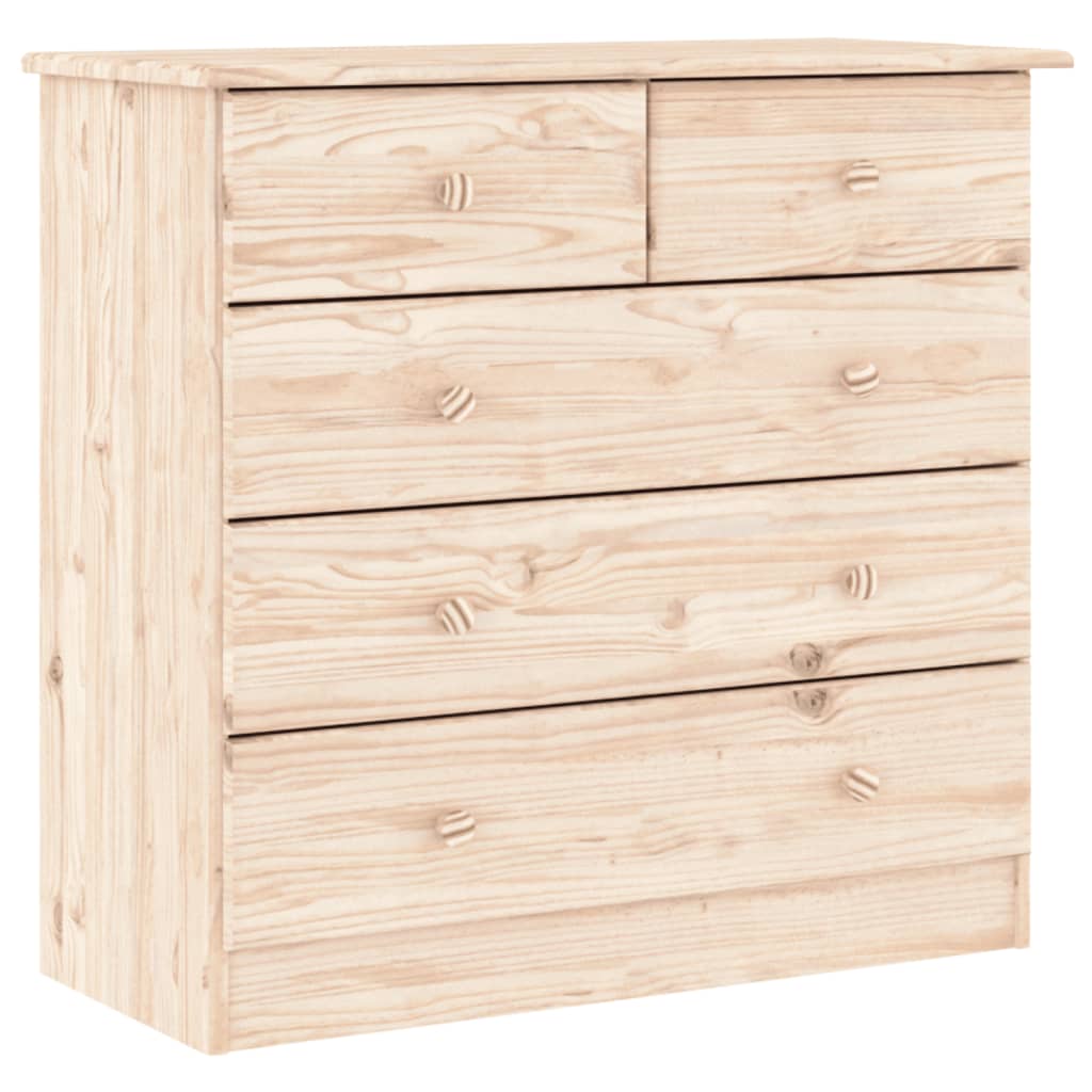 Cassettiera ALTA 77x35x73 cm in Legno Massello di Pino