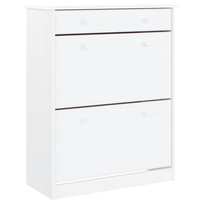 Scarpiera ALTA Bianca 77x35x96 cm in Legno Massello di Pino