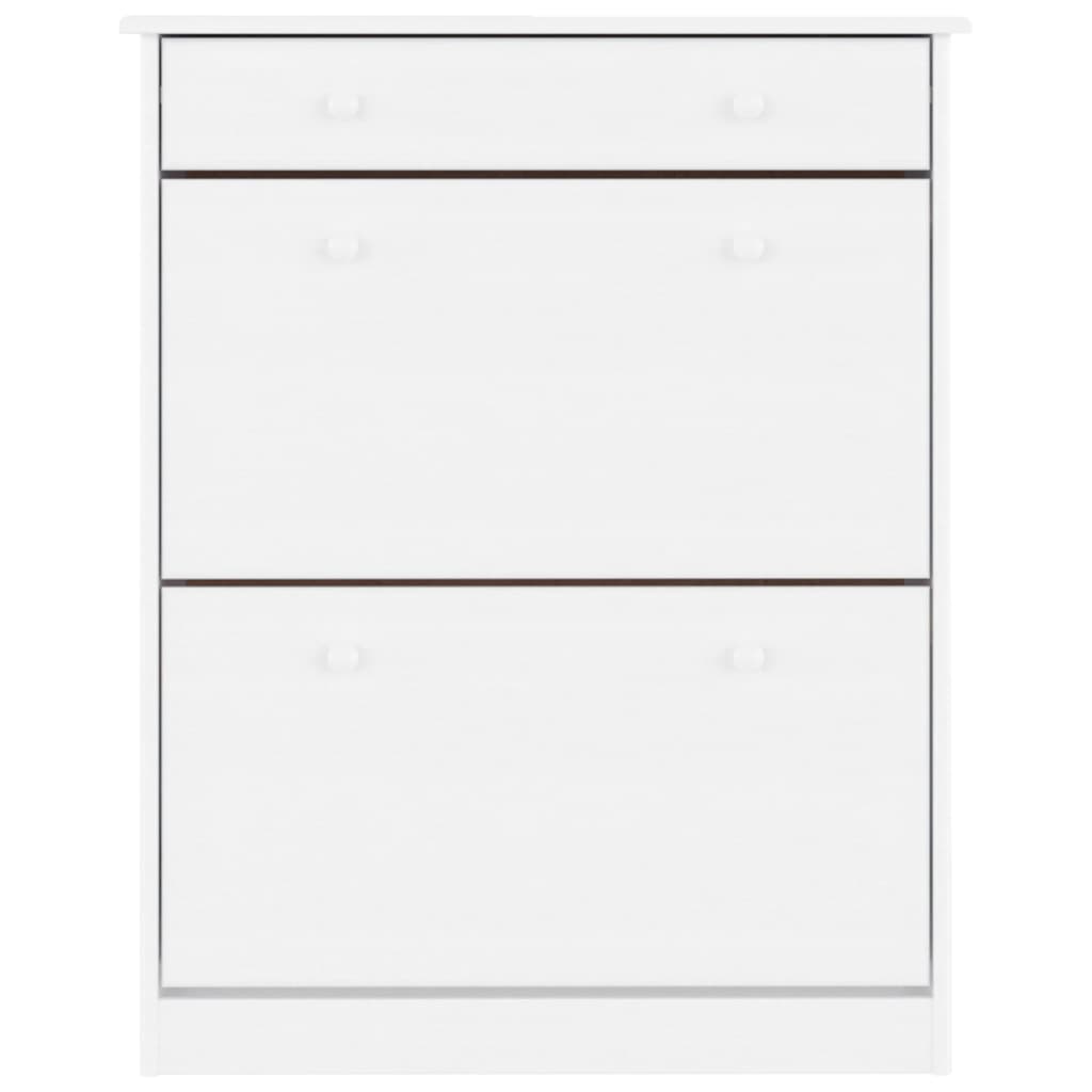 Scarpiera ALTA Bianca 77x35x96 cm in Legno Massello di Pino