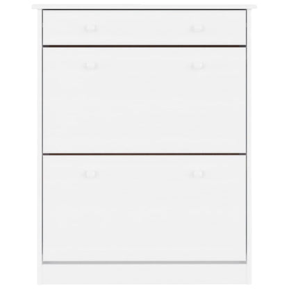 Scarpiera ALTA Bianca 77x35x96 cm in Legno Massello di Pino