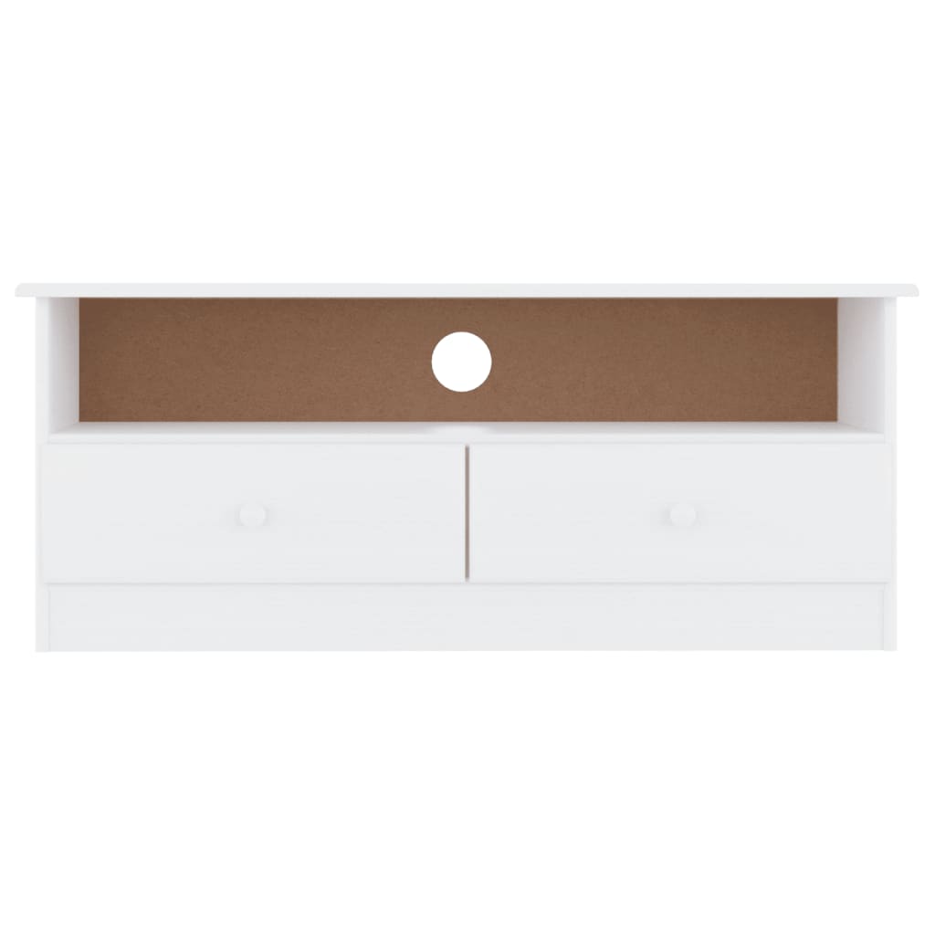 Mobile TV con Cassetti ALTA Bianco 100x35x41cm Massello di Pino