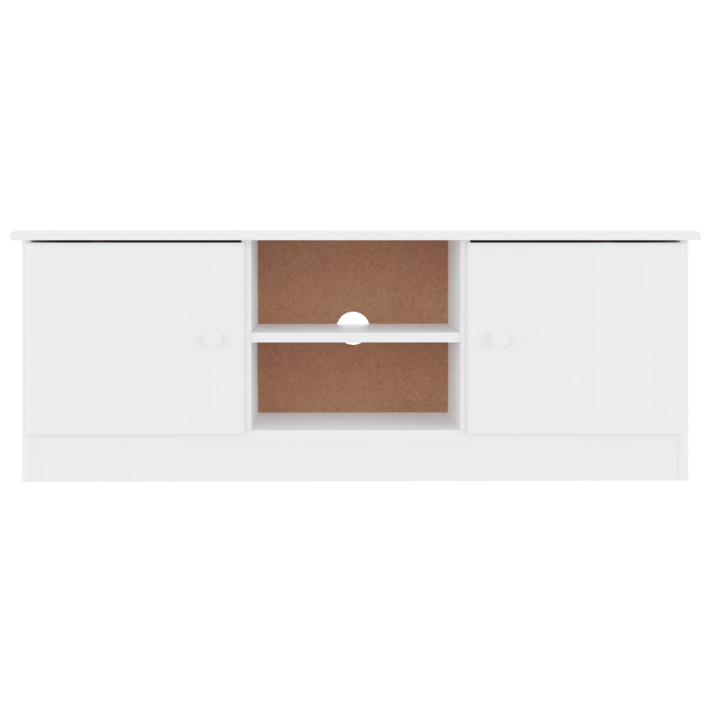 Mobile TV ALTA Bianco 112x35x41 cm in Legno Massello di Pino
