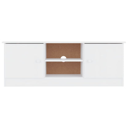 Mobile TV ALTA Bianco 112x35x41 cm in Legno Massello di Pino