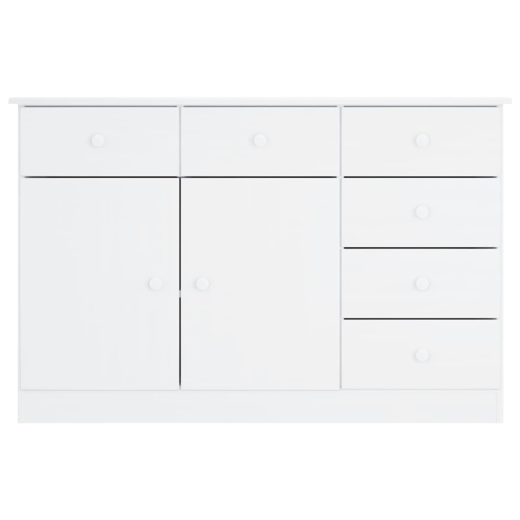 Credenza ALTA Bianca 112x35x73 cm in Legno Massello di Pino