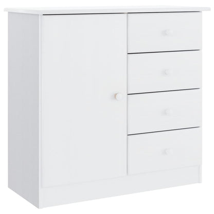 Credenza ALTA Bianca 77x35x73 cm in Legno Massello di Pino