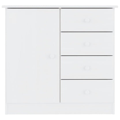 Credenza ALTA Bianca 77x35x73 cm in Legno Massello di Pino