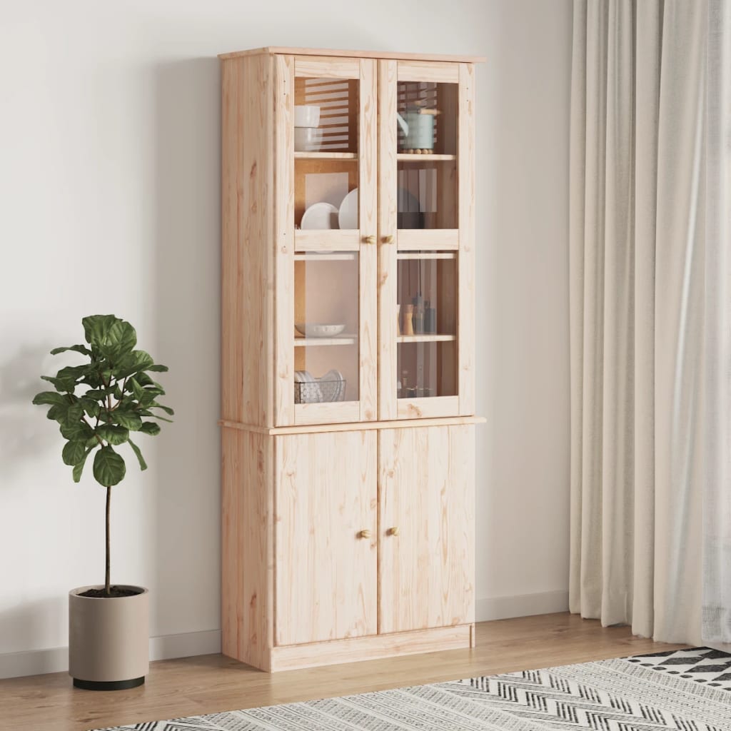 Vetrina ALTA 77x35x186,5 cm in Legno Massello di Pino
