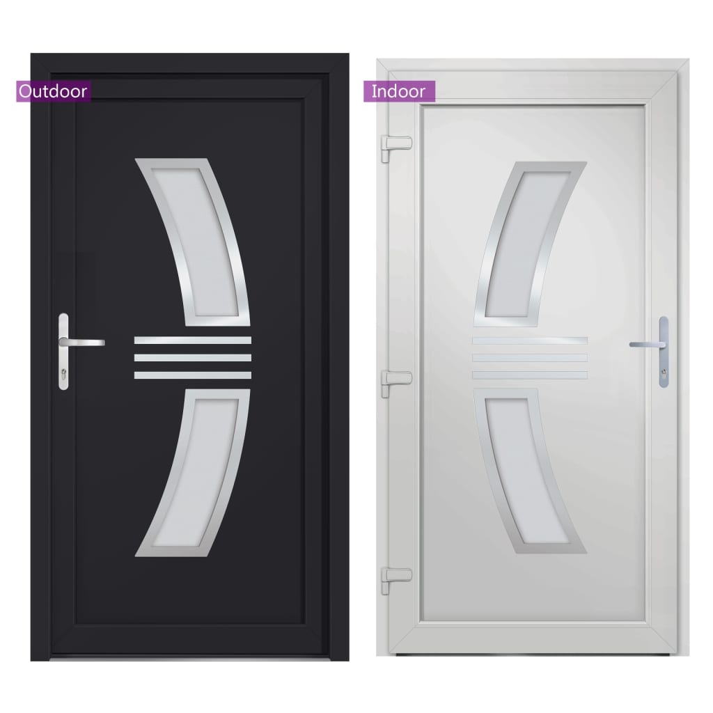 Porta Ingresso Antracite 88x200 cm in PVC