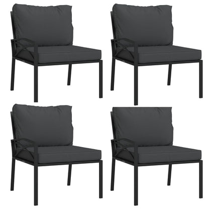 Set Mobili da Giardino 11 pz con Cuscini Grigi in Acciaio