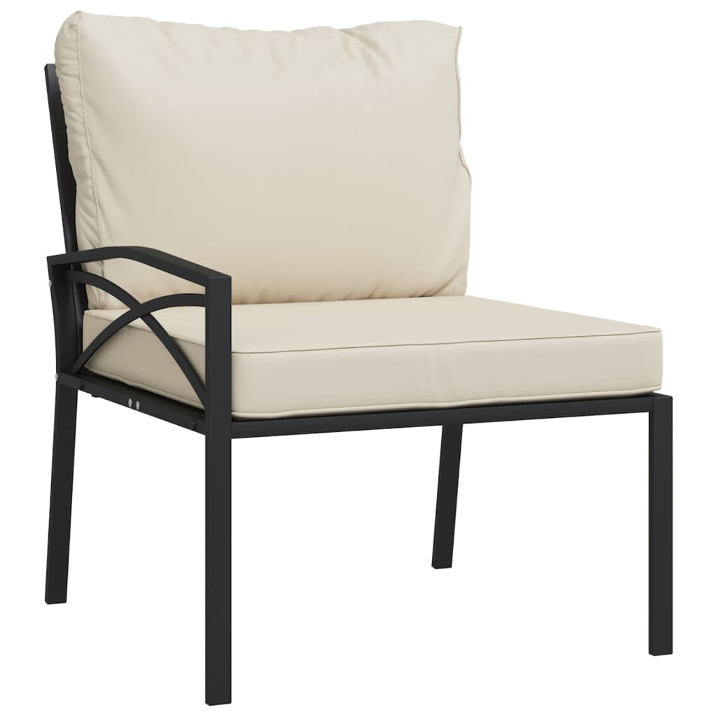Set Salotto da Giardino 6pz con Cuscini Sabbia in Acciaio