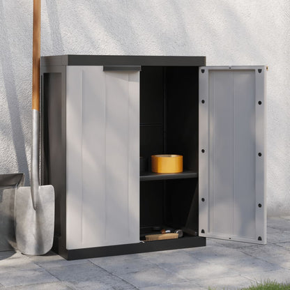Armadio da Esterno Grigio e Nero 65x37x85 cm in PP