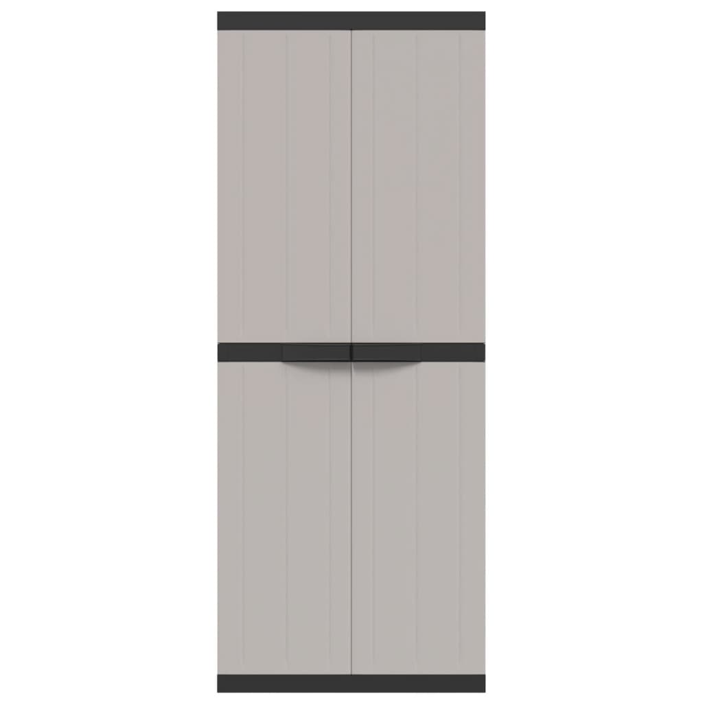 Armadio da Esterno Grigio e Nero 65x37x165 cm in PP