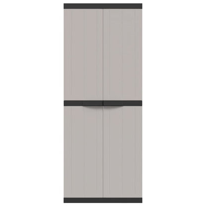 Armadio da Esterno Grigio e Nero 65x37x165 cm in PP