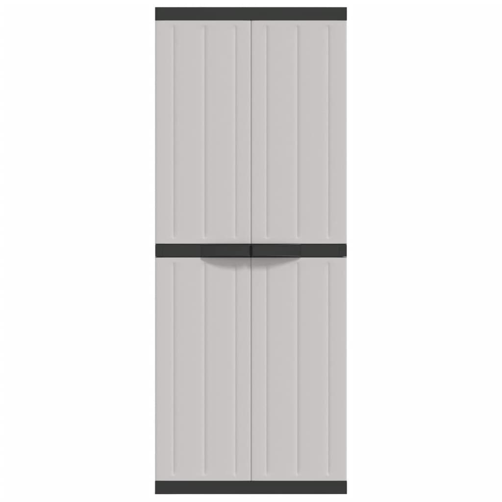 Armadio da Esterno Grigio e Nero 65x37x165 cm in PP