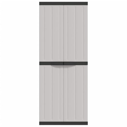 Armadio da Esterno Grigio e Nero 65x37x165 cm in PP