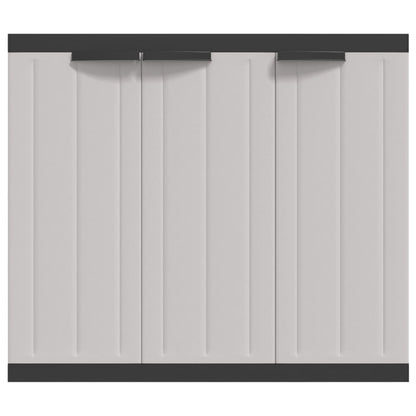 Armadio da Esterno Grigio e Nero 97x37x85 cm in PP