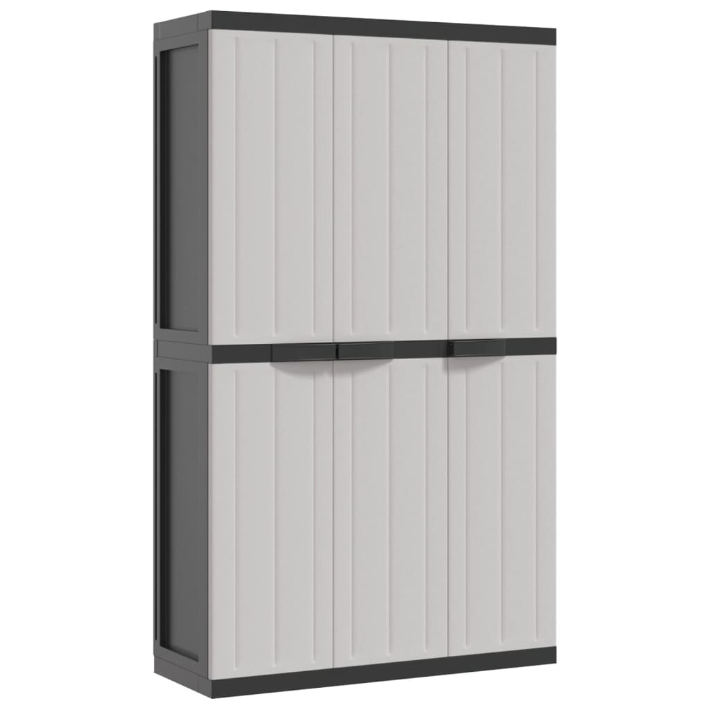 Armadio da Esterno Grigio e Nero 97x37x165 cm in PP