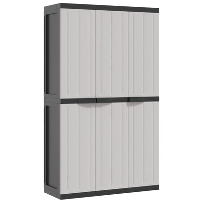 Armadio da Esterno Grigio e Nero 97x37x165 cm in PP