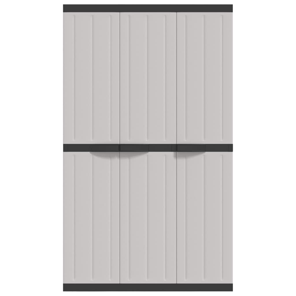 Armadio da Esterno Grigio e Nero 97x37x165 cm in PP
