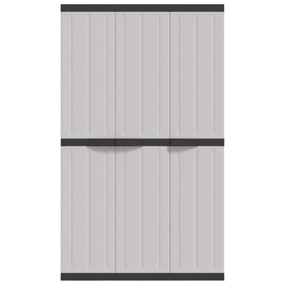 Armadio da Esterno Grigio e Nero 97x37x165 cm in PP
