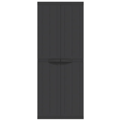 Armadio da Esterno Nero 65x37x165 cm in PP