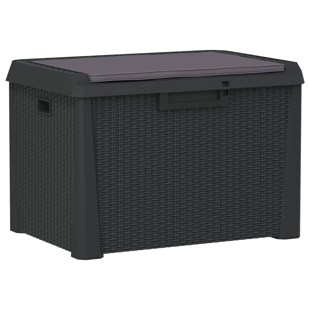 Baule da Giardino con Cuscino Seduta Antracite 125 L in PP