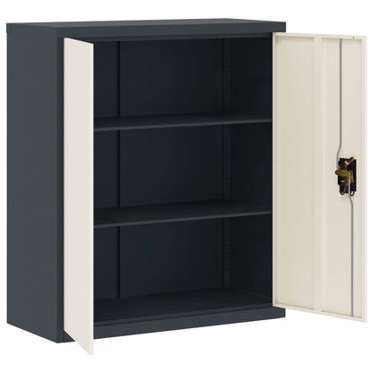 Armadio Classificatore Antracite e Bianco 90x40x105 cm Acciaio