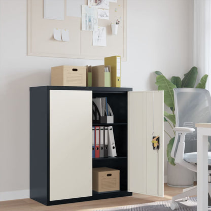 Armadio Classificatore Antracite e Bianco 90x40x105 cm Acciaio