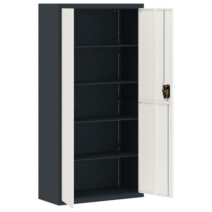 Armadio Classificatore Antracite e Bianco 90x40x180 cm Acciaio
