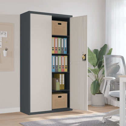 Armadio Classificatore Antracite e Bianco 90x40x180 cm Acciaio