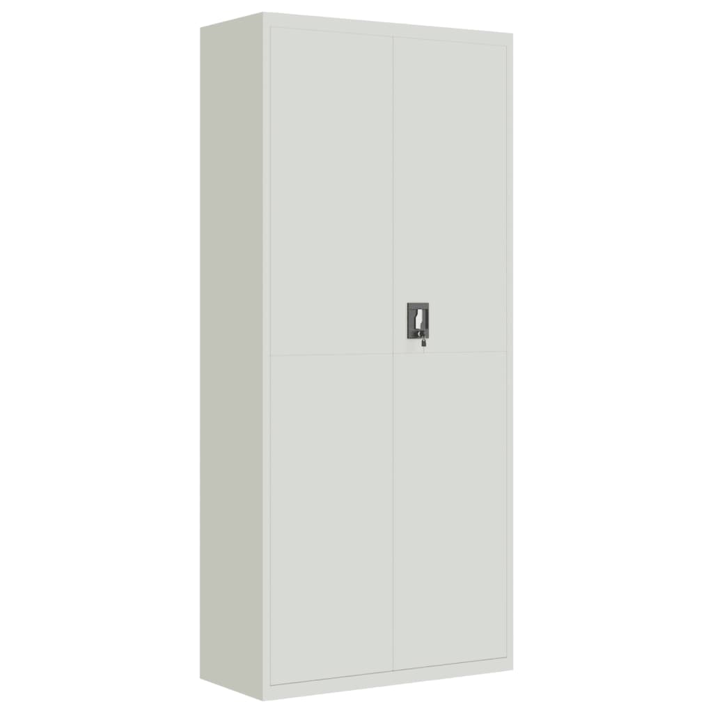 Armadio Classificatore Grigio Chiaro 90x40x200 cm in Acciaio
