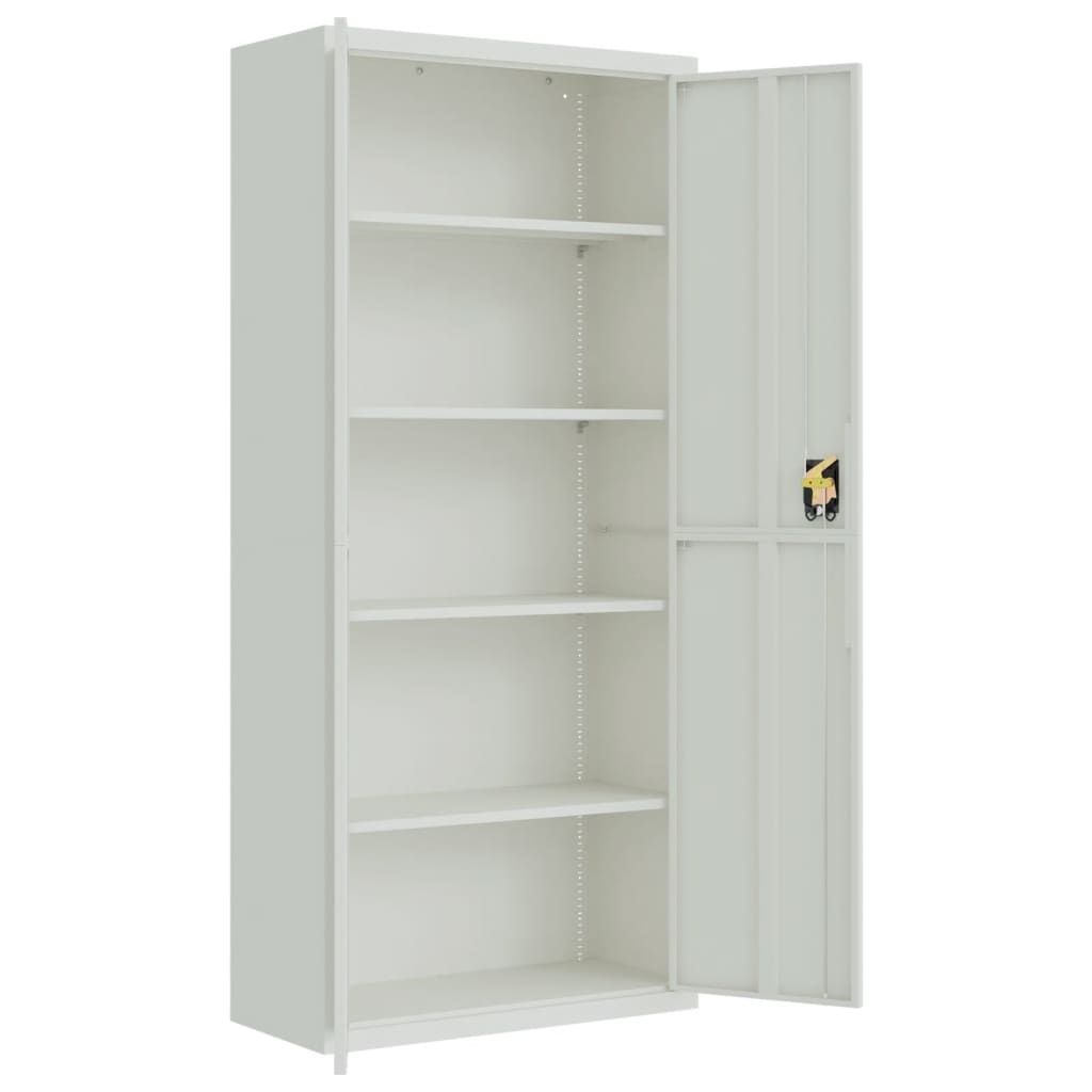 Armadio Classificatore Grigio Chiaro 90x40x200 cm in Acciaio