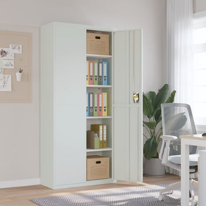 Armadio Classificatore Grigio Chiaro 90x40x200 cm in Acciaio