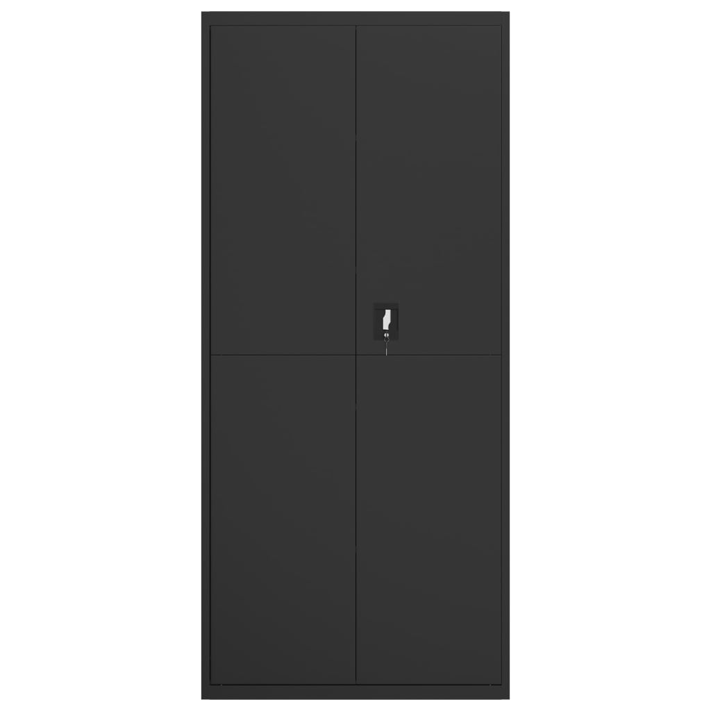 Armadio Classificatore Nero 90x40x200 cm in Acciaio