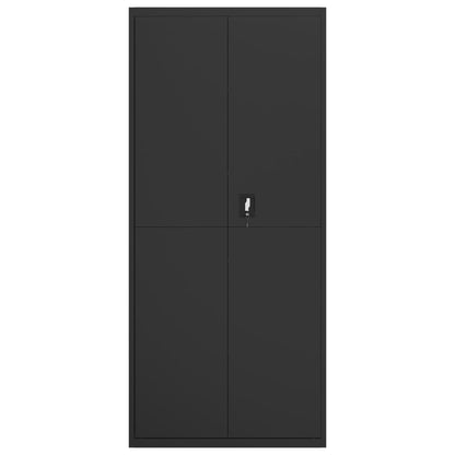 Armadio Classificatore Nero 90x40x200 cm in Acciaio