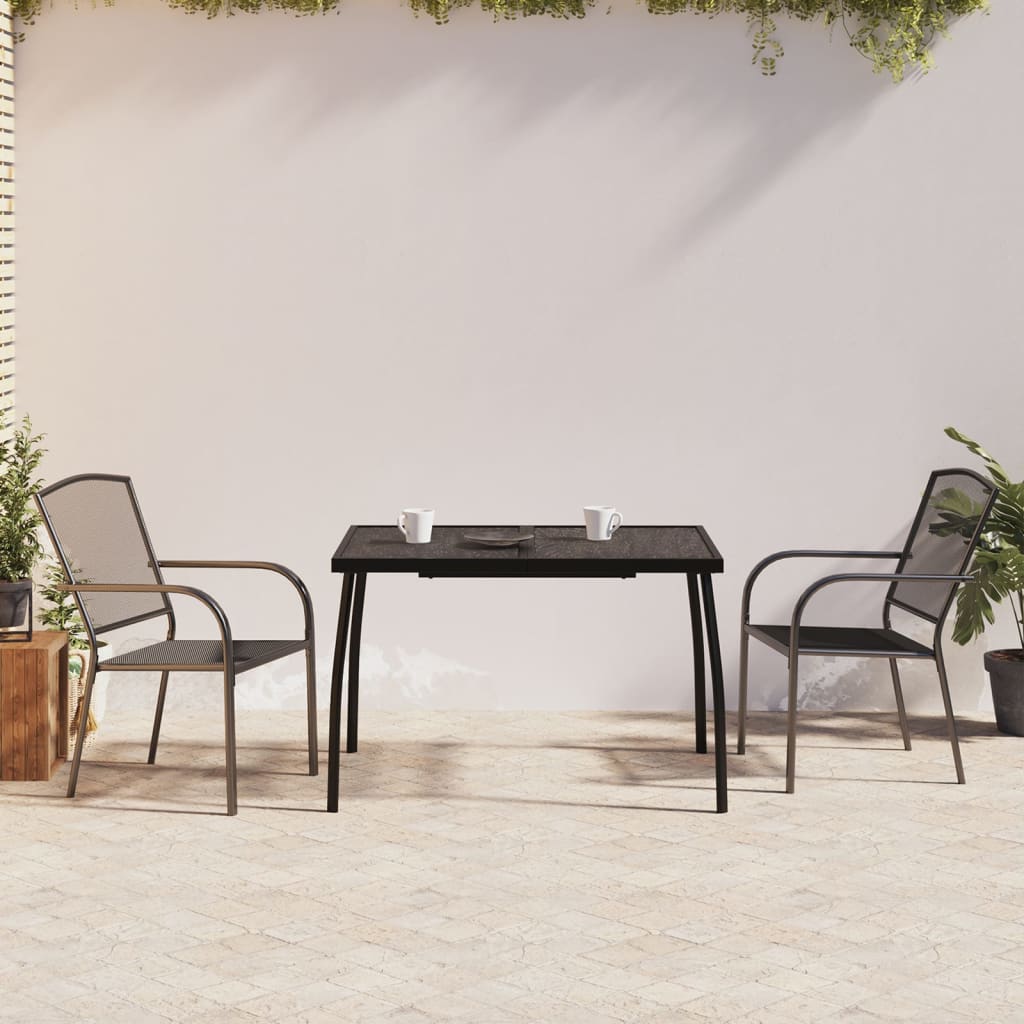 Set da Pranzo da Giardino 3 pz in Acciaio Antracite